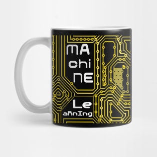 Machine Learning Circuit Board | Yellow White Mug